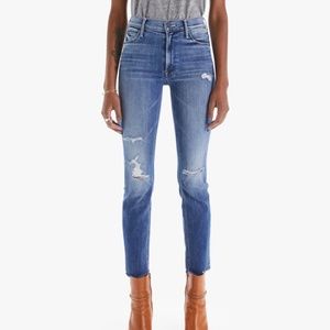 MOTHER Mid Rise Dazzler Ankle Fray
